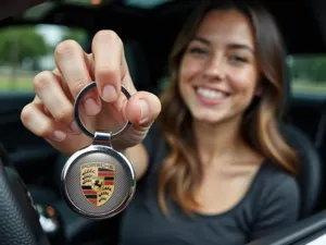 Porsche Auto Key Chain Car Durable Metal Build